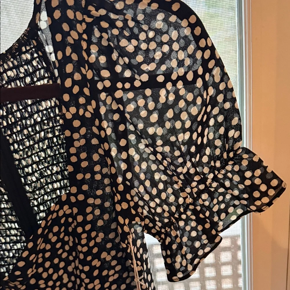 Reformation Black and White Polka Dot Blouse